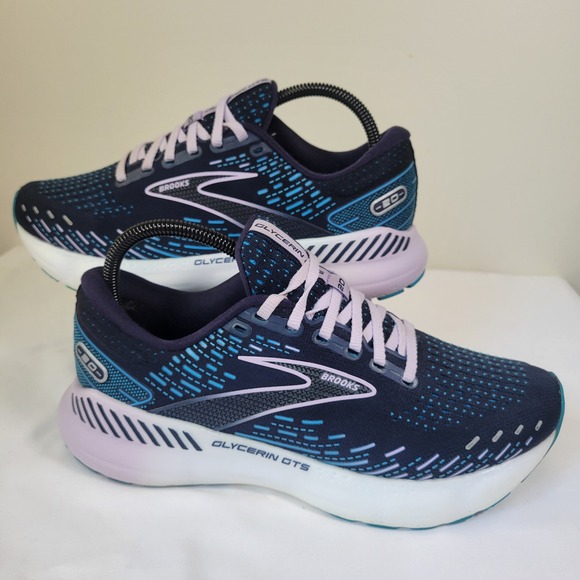Brooks Shoes - Brooks Glycerin GTS 20 Womens Running Shoes Blue Purple 1203701B499 Size 9.5 B